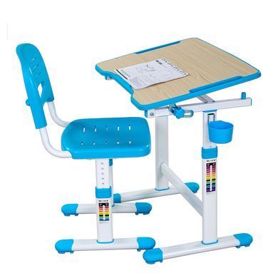 Парта со стульчиком FunDesk Piccolino II Blue, Парта и стул, 66,4 см, 47,4 см, 664 x 474 x 540 - 760 мм