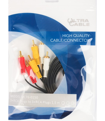 Кабель Ultra 3 x RCA &ndash; 3 x RCA 1.5 м (UC76-0150)