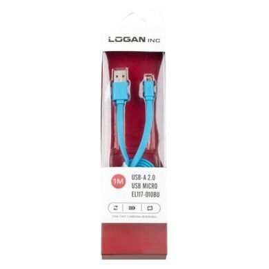 Кабель синхронизации Logan Apple Lightning - USB 1м Blue (EL118-010BU)
