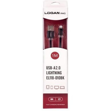 Кабель синхронизации Logan Apple Lightning - USB 1м Black (EL118-010BK)