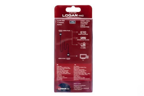 Кабель Logan HDMI-HDMI v1.4 5м (EL248-0500)