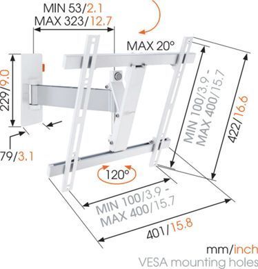 Кронштейн для ТВ Vogels W52071 White