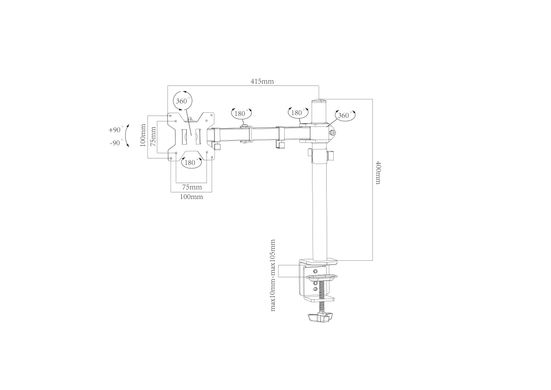 Настільне кріплення для монітора Charmount CT-LCD-DS1902A