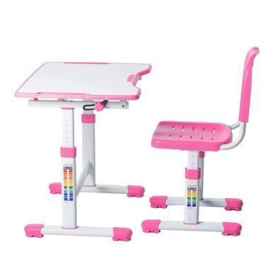 Парта со стульчиком FunDesk Sole ll Pink, Парта и стул, 70 см, 50 см, 700 x 500 x 510 - 760 мм