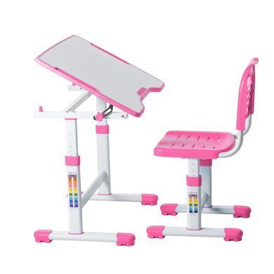 Парта со стульчиком FunDesk Sole ll Pink, Парта и стул, 70 см, 50 см, 700 x 500 x 510 - 760 мм