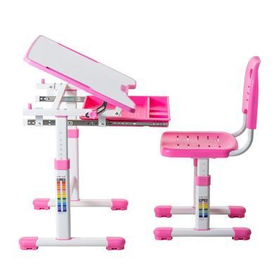 Парта со стульчиком FunDesk Sole Pink, Парта и стул, 70 см, 50 см, 700 x 500 x 510 - 760 мм
