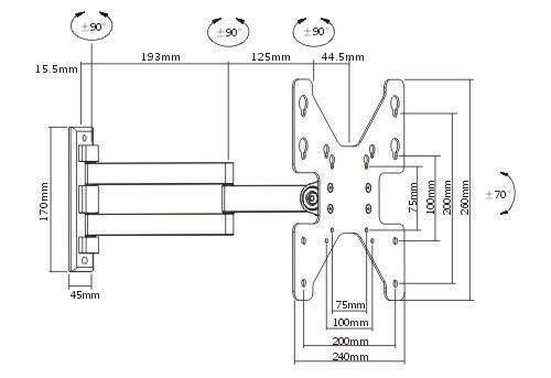 Кронштейн для телевізора Brateck LCD-1012 B