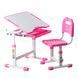 Парта со стульчиком FunDesk Sole Pink, Парта и стул, 70 см, 50 см, 700 x 500 x 510 - 760 мм