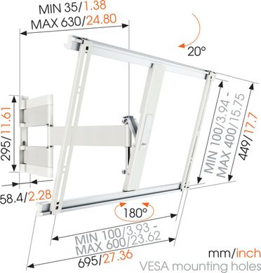 Крепление для ТВ Vogels THIN 545 White