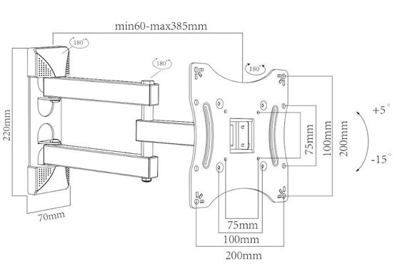 Крепление для ТВ Charmount CT-LCDT108LM