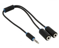 Аудіо кабель ProLink 3.5 St pl - 2 x 3.5 St skt 0.3м (PB107-0030)