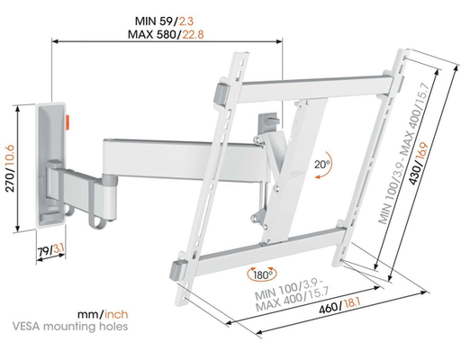 Кронштейн для ТВ Vogels TVM 3443 White