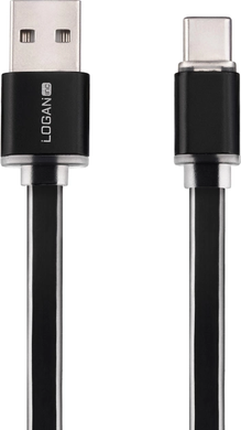 Кабель Logan USB Type-C - USB 2.0 Type A 1м Black (EL120-010BK)