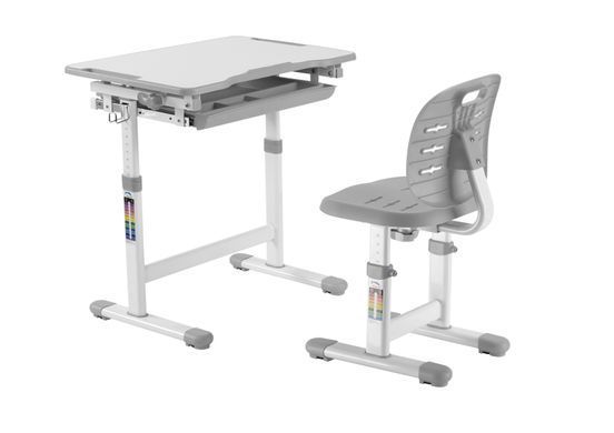Парта со стульчиком FunDesk Piccolino Iii Grey, Парта и стул, 66,4 см, 47,4 см, 664 x 474 x 540 - 760 мм