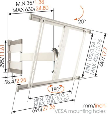 Кронштейн для ТВ Vogels THIN 345 ​​White